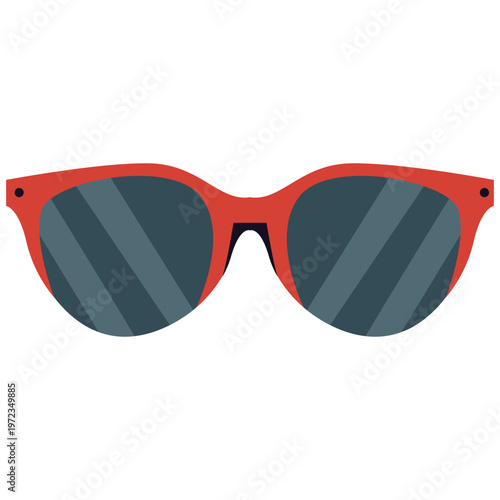 Canvas Print Red wayfarer sunglasses, retro style, vintage accessory, summer fashion, classic eyewear, colorful