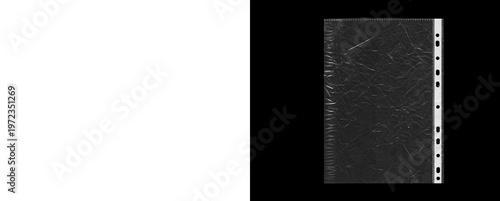 Quadro su tela Transparent plastic sheet protector with punched holes isolated.
