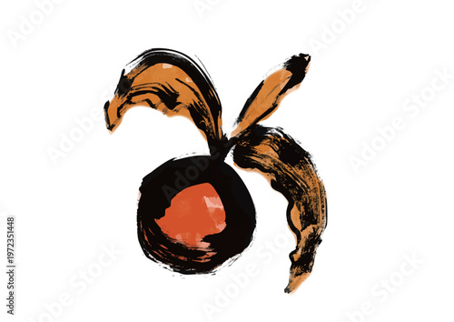 ほおずき和風筆イラスト