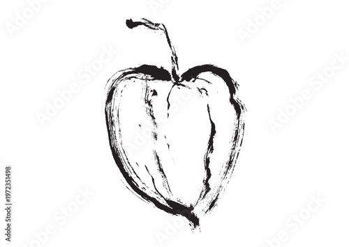 ほおずき和風筆イラスト