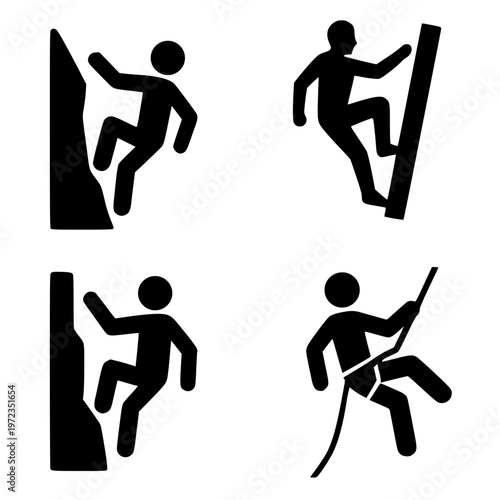 People climbing set icon illustration, for activity design
