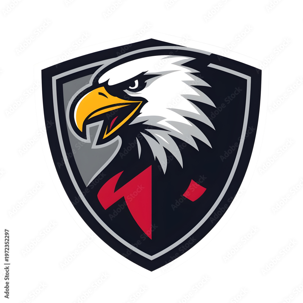 Fototapeta premium Eagle Mascot Shield Logo Strong Badge Vector