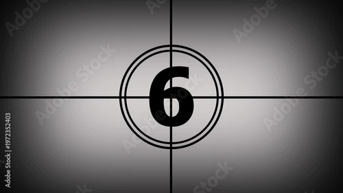 10 seconds old film countdown animation with white background. Countdown movie from 10 to 1 number.on Black Background and features 4k Animation video