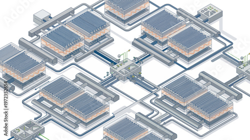 Industrial solar panel manufacturing process diagram.