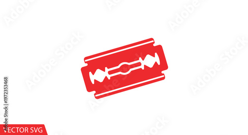 Red Razor Blade Icon Vector Illustration Isolated On White Background