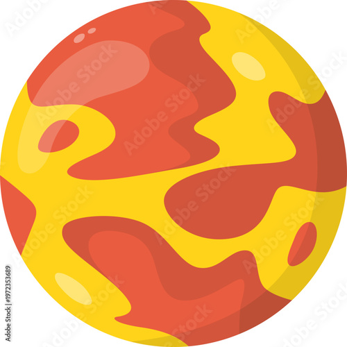 Cartoon Red Hot Lava Planet