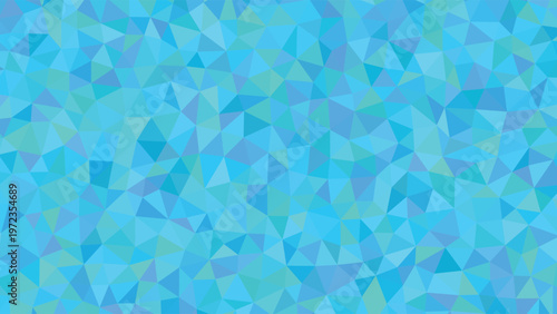 A blue mosaic background with many small triangles
