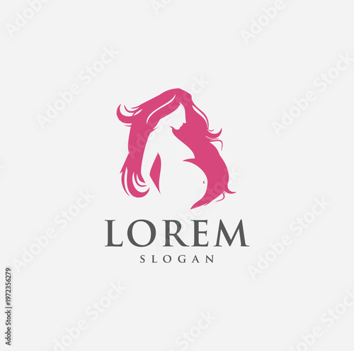 Pregnant woman tummy logo design