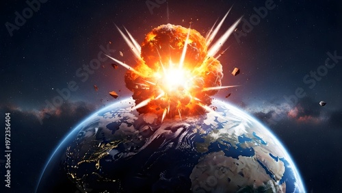 Catastrophic Earthquake Impact with Explosive Blast and Debris