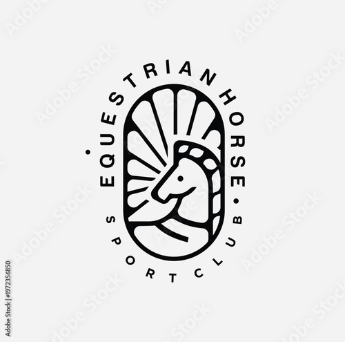 Horse Logo Stallion Emblem Wild Mustang 