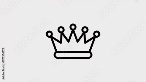 A minimalist black crown icon on a light gray background