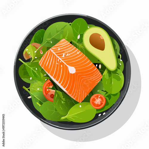 Lachs Spinat Bowl