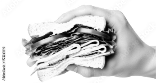 Classic Deli Sandwich Halftone Illustration Food and Fast Meal Concept