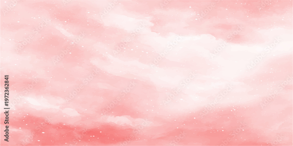Fototapeta premium abstract watercolor of a soft coral sky, with hints of clouds create a sense of calm and visual interest. ideal for adding a touch of elegance to any design.