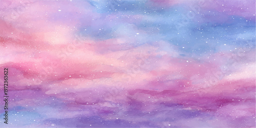 dreamy, watercolor-style sky with a breathtaking gradient of soft pastel hues, evoking a sense of tranquility and limitless imagination. delicate stars sprinkled throughout add a touch of magic.