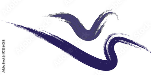 Japanese vector brush stroke, template texture on white background. Design strong brush stroke graphic element, turbulence brush stroke. Paint black strokes brush texture with space for your own text.