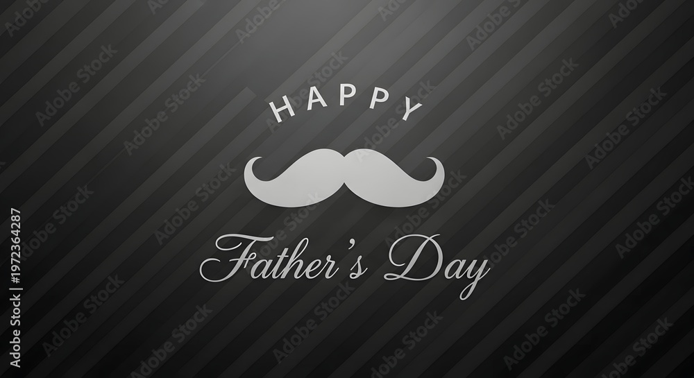 Obraz premium Happy father's day stylish mustache design for dad's special day
