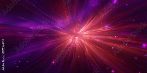 Abstract cosmic energy bursts with vibrant streaks of color, symbolizing the infinite universe and boundless possibilities. This artful digital representation of cosmic energy.