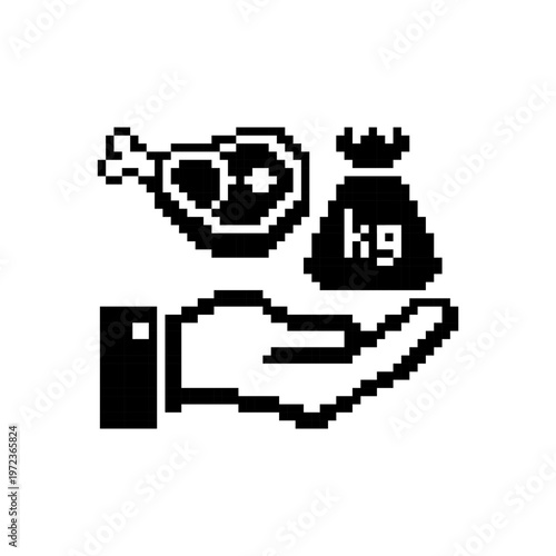 Pixel Art Receiving Charity Meat