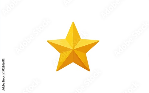 A bright yellow five-pointed star isolated on a white background.