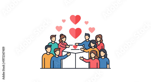 People sitting around a table together.