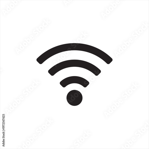 Black wifi icon. Vector symbol connection. Internet isolated sign. Modern signal wifi in flat style. Simple design concept. For web site mobile apps mobile and computer designation of wifi zone.