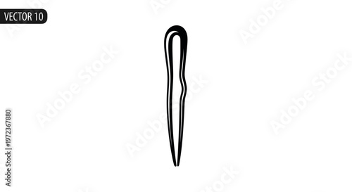 Vector illustration of a single hairpin on a white background