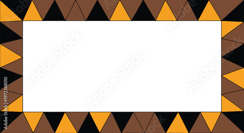 Colorful harlequin diamond frame with white center space