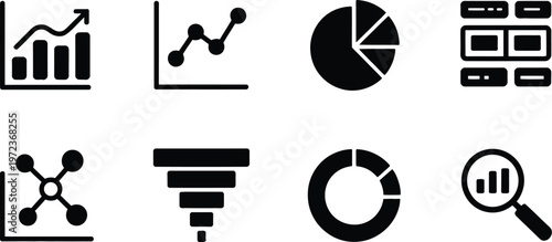 Set of business and data analysis icons