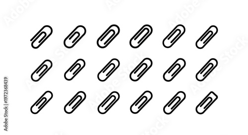 Paper clips in a grid pattern.