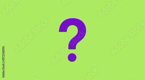 Purple Question Mark on a Green Background - A Simple Visual.