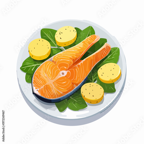 Lachs mit Spinat und Kartoffeln