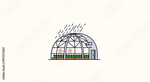 Greenhouse Structure With Metal Frame.