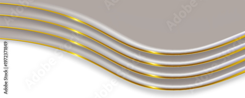 Luxury Gray and Gold Background with Gold Lines and Paper Cut Style. Premium Gray and Gold Background for Awards. vector