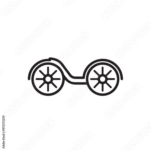 Self Balancing Scooter Line Art Icon Two Wheel Electric Personal Transporter Symbol Simple Vector Illustration