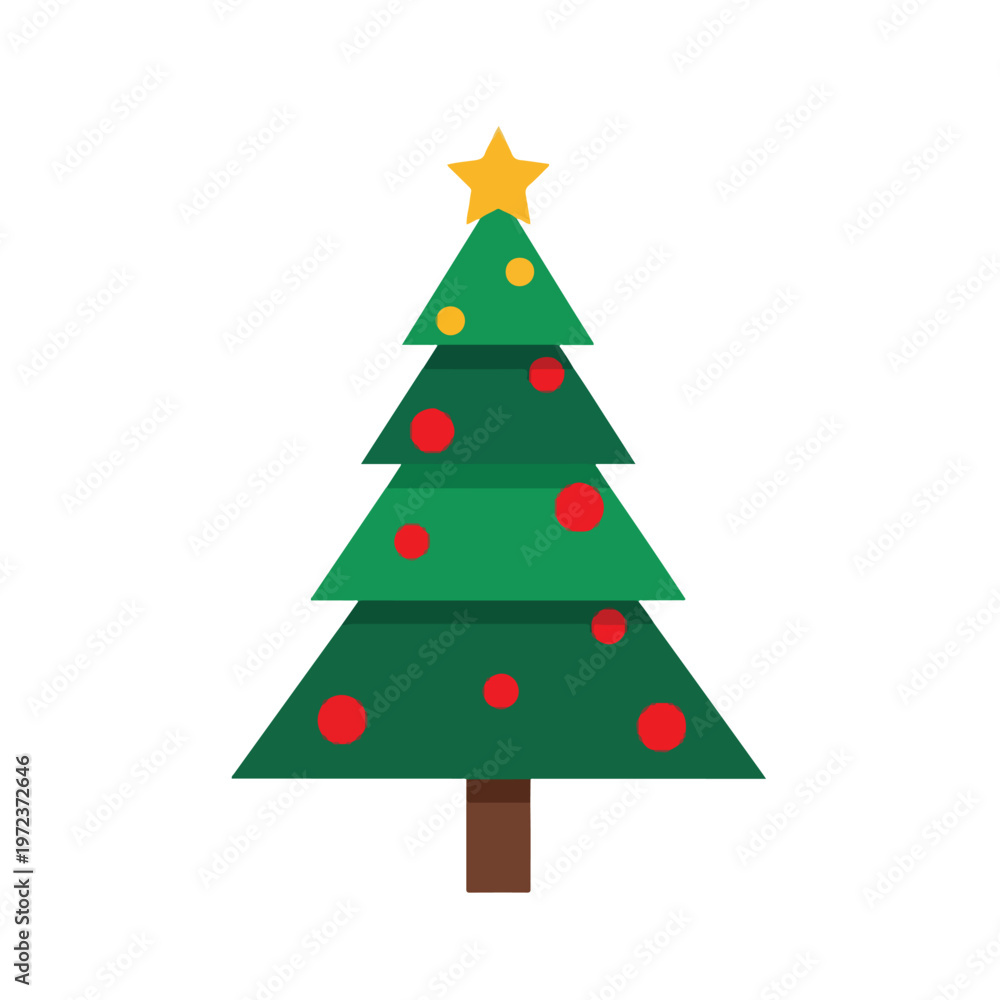 Obraz premium Christmas Tree with Red Ornaments.