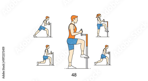 Man exercising on stepper machine.
