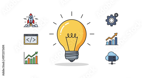 Innovation Light Bulb Idea Concept.