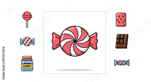 Colorful candy and sweet treats assortment.