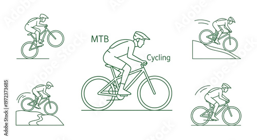 Man riding mountain bike bicycle.