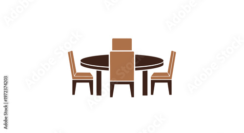 Brown chair and table furniture set.