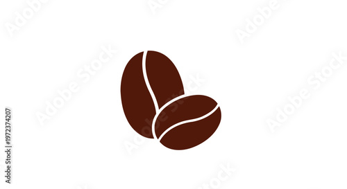 Brown coffee beans on white background.