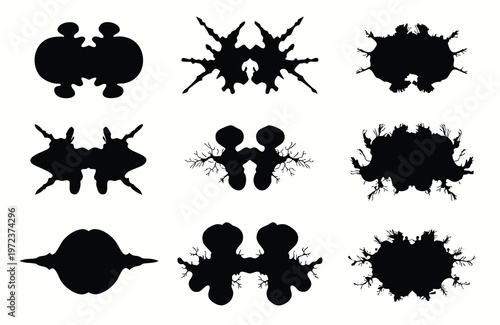 Rorschach inkblot test a collection of abstract psychological assessment images