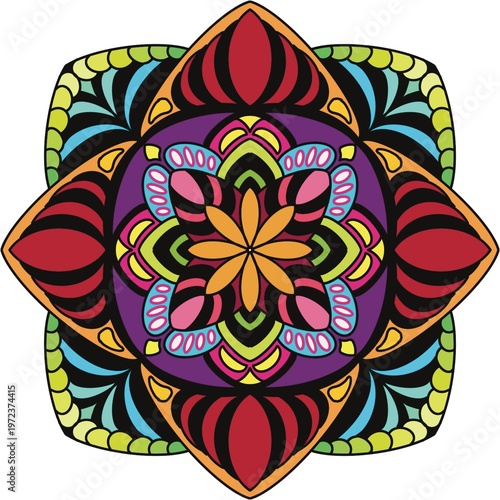 Seamless mandala vector pattern with decorative and symmetrical textile texture.
Fully editable and scalable vector design suitable for fashion fabric, clothing, sweaters, scarves, blankets, home deco