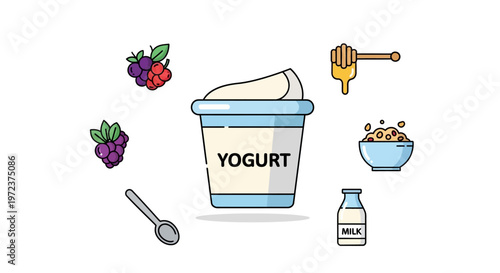 Yogurt cup with white lid.