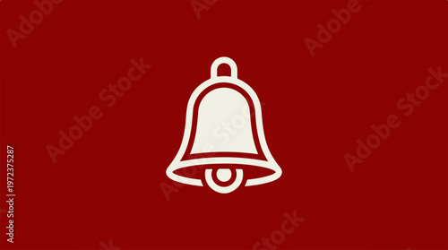 White bell icon on a red background, representing notifications and alerts.