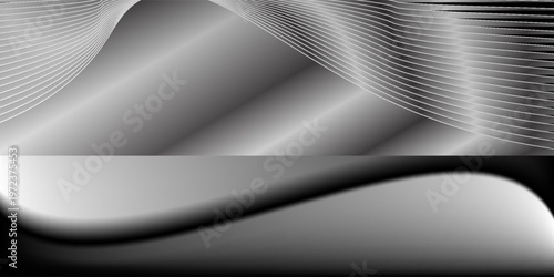 The black background features thin, curved lines in gold and white that run horizontally, giving the image a luxurious and slightly moving look. This piece feels elegant and easy on the eyes