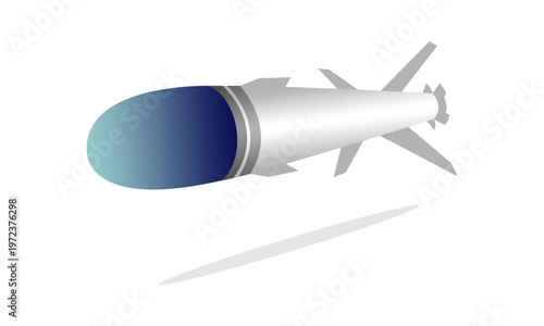 Launch missile with shadow design vector