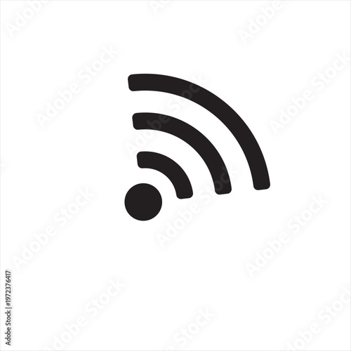 Black wifi icon. Vector symbol connection. Internet isolated sign. Modern signal wifi in flat style. Simple design concept. For web site mobile apps mobile and computer designation of wifi zone.