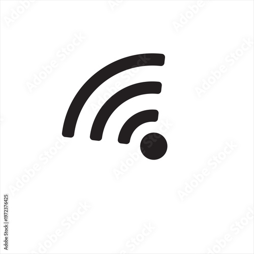 Black wifi icon. Vector symbol connection. Internet isolated sign. Modern signal wifi in flat style. Simple design concept. For web site mobile apps mobile and computer designation of wifi zone.